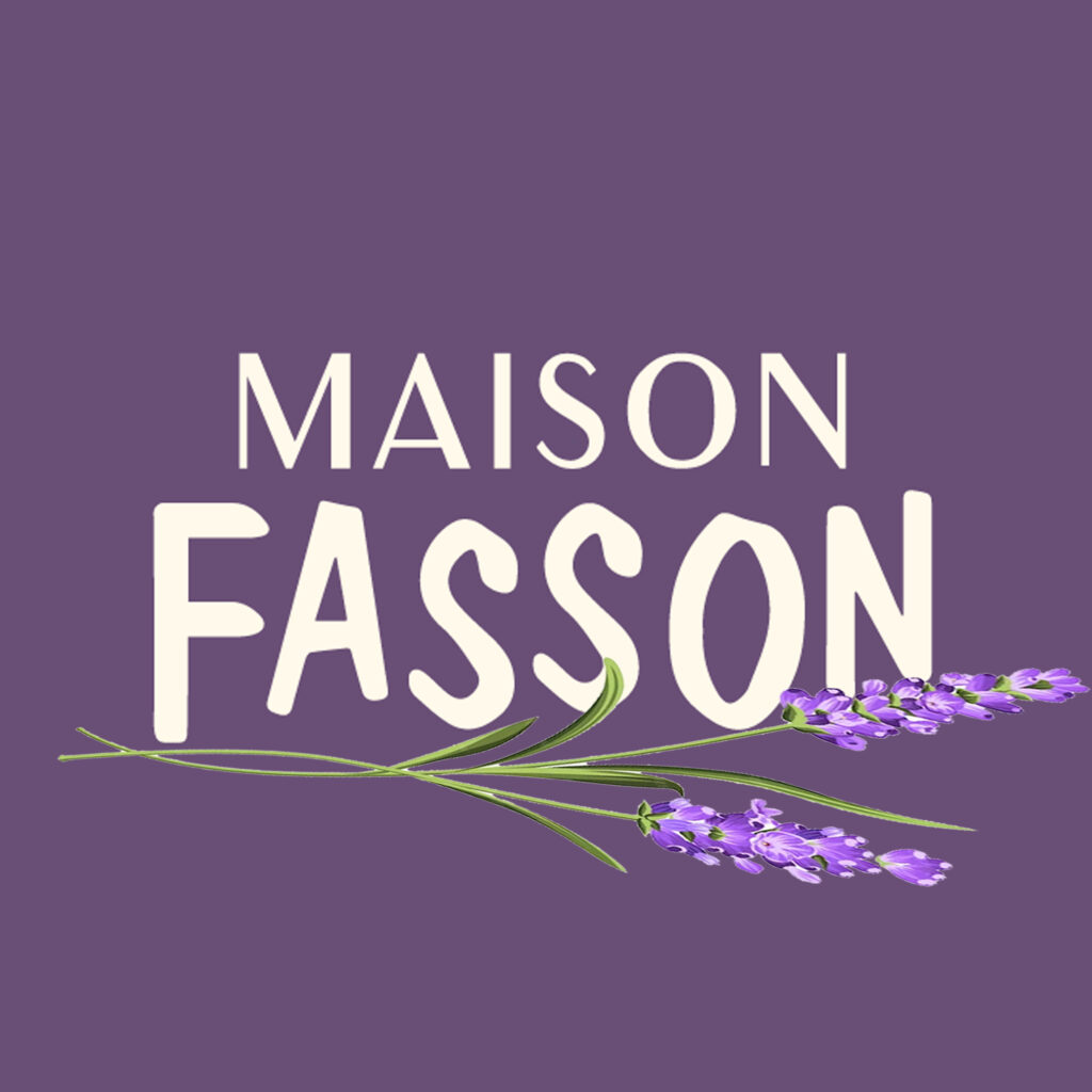 Logo Maison Fasson Hintergrund violett Lavendelzweig