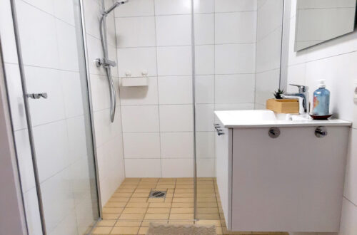 Maison Fasson Ferienwohnung 1 Duschbad Dusche mit Regendusche, Waschtisch